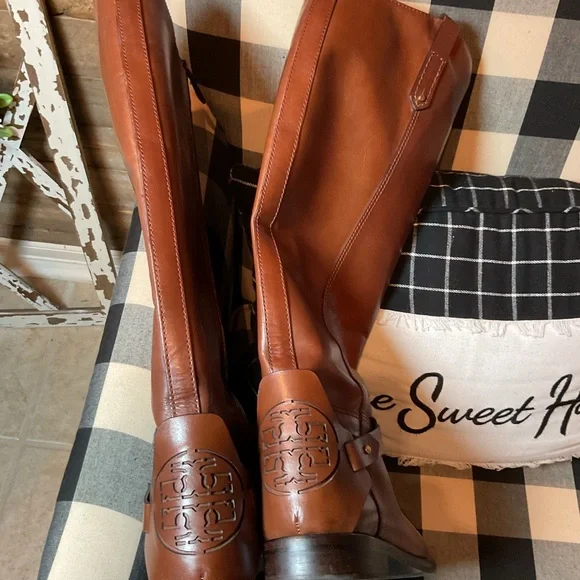 Tory Burch Brown Derby Riding Boots Women’s Size 9.5 9 1/2 - Picture 3 of 6